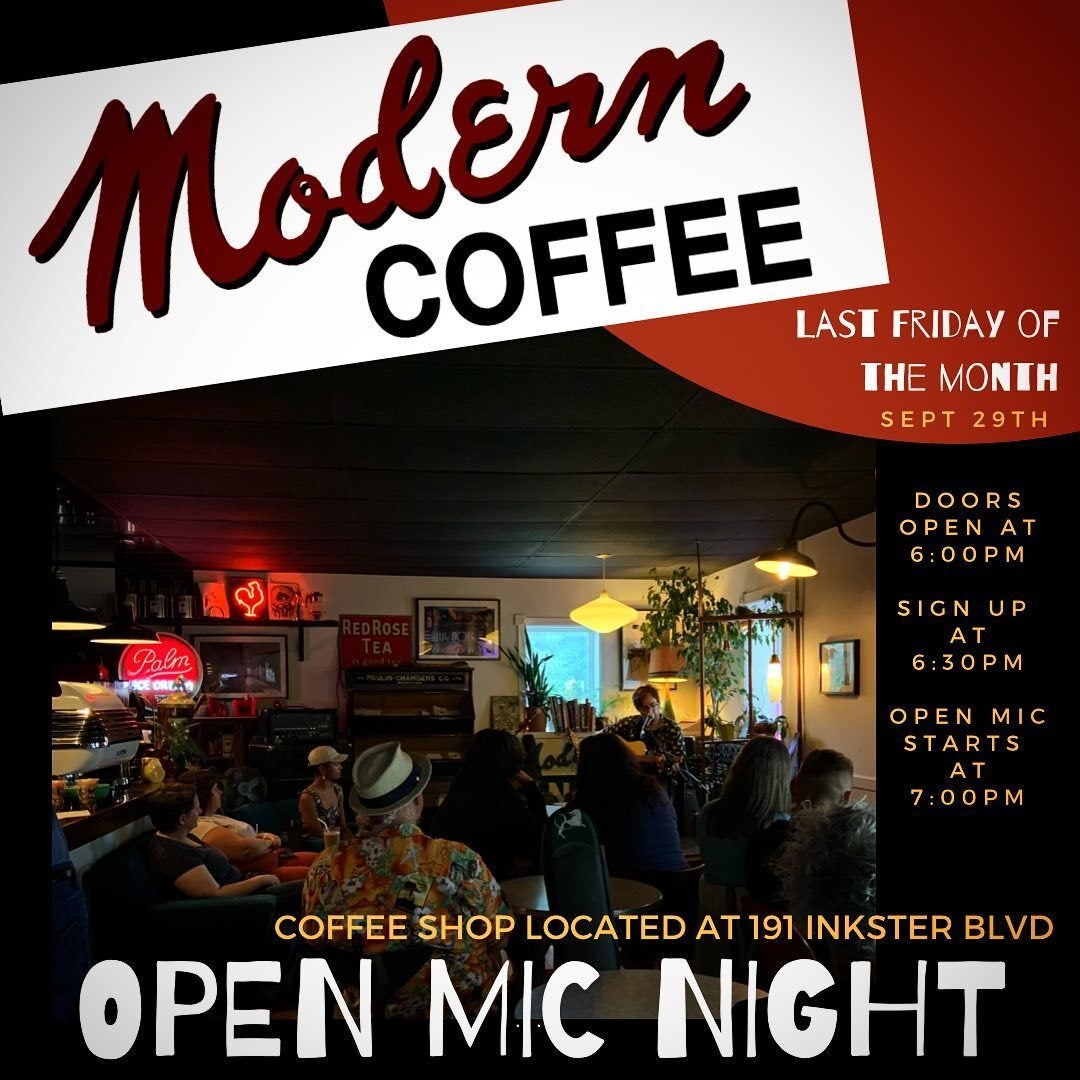 Open Mic Modern Coffee Winnipeg